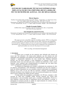 Estudo de viabilidade t&eacute;cnico-econ&ocirc;mico para