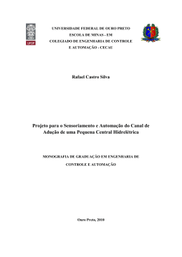 Projeto para o Sensoriamento e Automa&ccedil;&atilde;o do