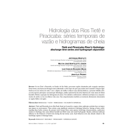 Hidrologia dos Rios Tiet&ecirc; e Piracicaba: s&eacute;ries temporais