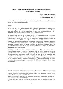 Setores Censit&aacute;rios e Plano Diretor: revelando