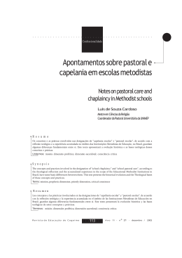 Apontamentos sobre pastoral e capelania em escolas