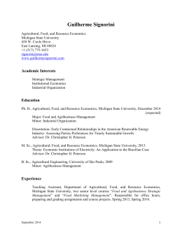 Guilherme Signorini - Agricultural, Food, and Resource Economics