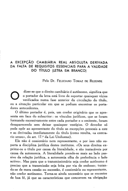A excepção cambiária real absoluta derivada da falta de requisitos