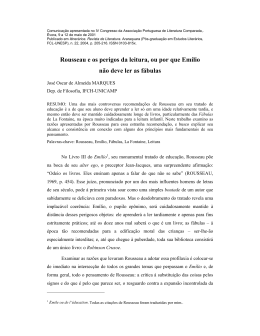 Rousseau e os perigos da leitura, ou por que Em&iacute;lio n&atilde;o