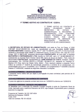1&deg; termo aditivo ao contrato n&deg;. 12/2014. - Sead