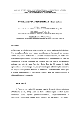 INTOXICA&Ccedil;&Atilde;O POR ATROPINA EM C&Atilde;O &ndash; Relato de Caso