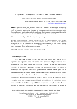 O Argumento Ontol&oacute;gico do Realismo de Peter Frederick Strawson
