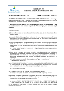 Nota de Esclarecimento 001 - Eletrobras Distribuição Rondônia