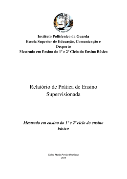 Relatório de Prática de Ensino Supervisionada