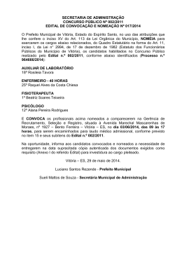 Edital de Convocação e Nomeação nº 017/2014