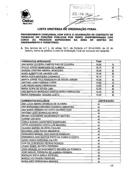 LIsTA uNITÁRIA › ORDENAÇÃO FINAL PROCEDIMENTO