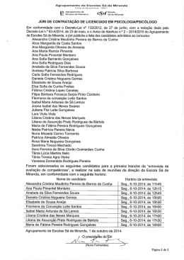 Psicologia - Lista de admitidos