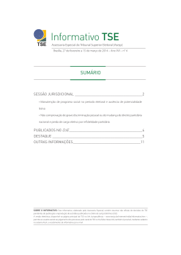 Informativo TSE - Portal da Justi&ccedil;a Eleitoral