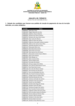 Resultado preliminar dos pedidos de isen&ccedil;&atilde;o da
