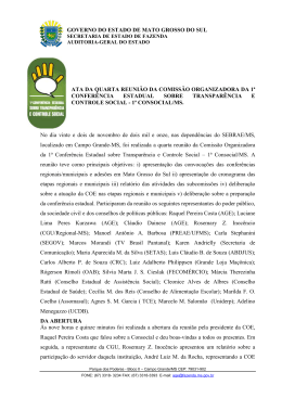 ATA 22 de Novembro/11 - 4ª Reunião COE CONSOCIAL/MS