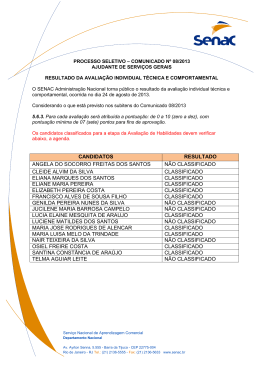 Resultado da avalia&ccedil;&atilde;o individual