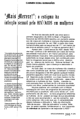 "Mais merece!": o estigma da infec&ccedil;&atilde;o sexual pelo HIV/AIDS em