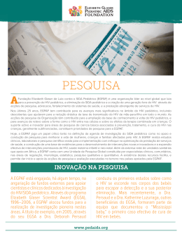 PESQUISA - Elizabeth Glaser Pediatric AIDS Foundation