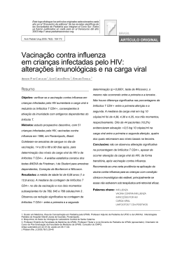 Vacina&ccedil;&atilde;o contra influenza em crian&ccedil;as infectadas pelo HIV
