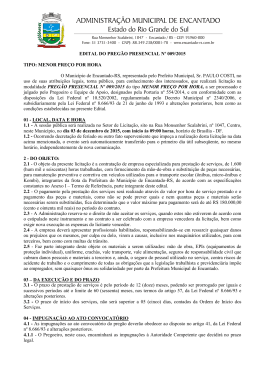 Preg&atilde;o Presencial n&ordm; 009.15 contrata&ccedil;&atilde;o de empresa