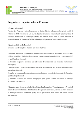 Perguntas e respostas sobre o Pronatec