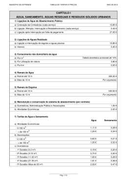Tabela Tarifas e Preços 2013