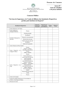 IV. Lista de trabalhos e do pre&ccedil;o unit&aacute;rio