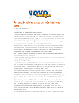 Por ano, brasileiro passa um m&ecirc;s inteiro no carro