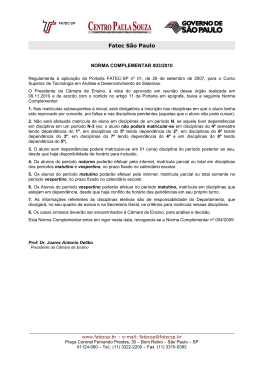 Normas Complementares - Faculdade de Tecnologia de São Paulo
