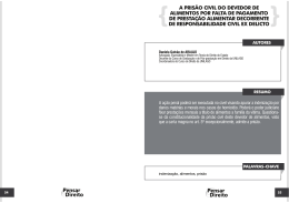 a pris&atilde;o civil do devedor de alimentos por falta de