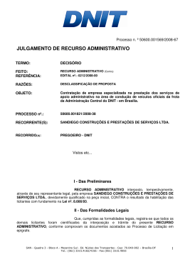 JULGAMENTO DE RECURSO ADMINISTRATIVO