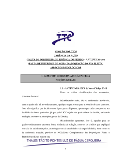 FALTA DE POSSIBILIDADE JUR&Iacute;DICA DO PEDIDO &ndash; ART.23 ECA