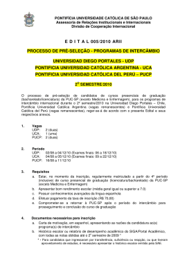 edital 005/2010 arii processo de pré-seleção - programas - PUC-SP