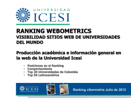 Ranking 2012 Julio - Universidad Icesi