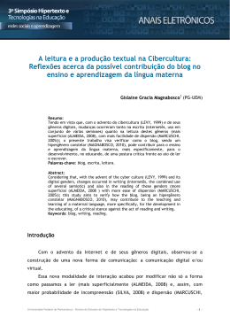 A leitura e a produção textual na Cibercultura - Nehte