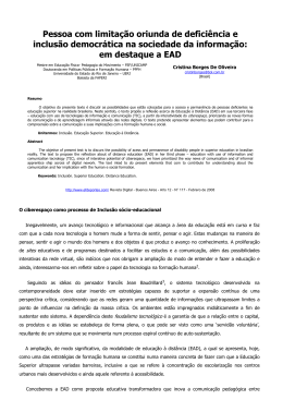 Inclus&atilde;o democr&aacute;tica na sociedade da informa&ccedil;&atilde;o