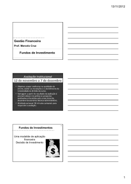 Gest&atilde;o Financeira Gest&atilde;o Financeira Fundos