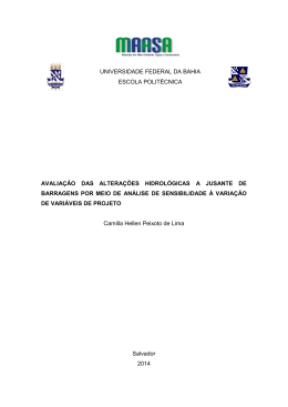 Avaliação das alterações hidrológicas a jusante de