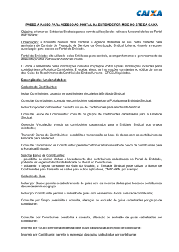 PASSO A PASSO PARA ACESSO AO PORTAL DA ENTIDADE POR