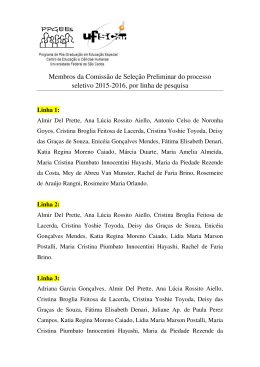 divulga&ccedil;&atilde;o dos membros da comiss&atilde;o de sele&ccedil;&atilde;o preliminar