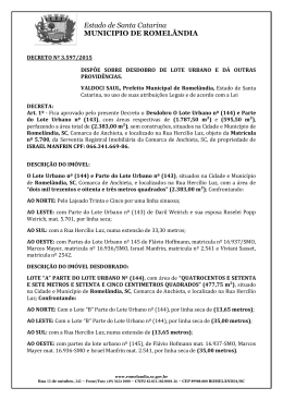 Estado de Santa Catarina MUNICIPIO DE ROMEL&Acirc;NDIA