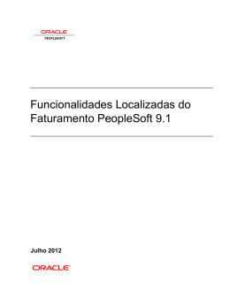 Funcionalidades Localizadas do Faturamento PeopleSoft 9.1