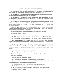 Portaria MC n&ordm; 525, de 8 de novembro de 1988