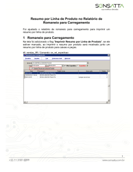 Resumo por Linha de Produto no Relatório de Romaneio