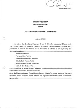 Fl. 1 - Munic&iacute;pio de Sert&atilde;