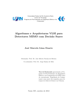 Algoritmos e Arquiteturas VLSI para Detectores MIMO com