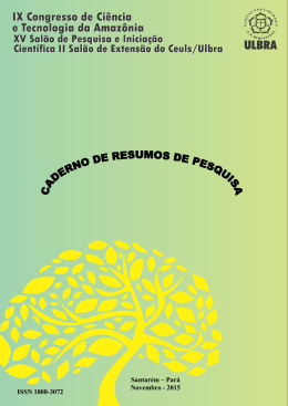 Santar&eacute;m &ndash; Par&aacute; Novembro - 2015 ISSN 1808-3072