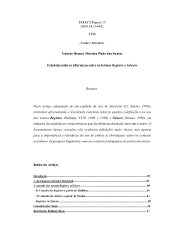 Estabelecendo as diferen&ccedil;as entre os termos Registro e G&ecirc;nero