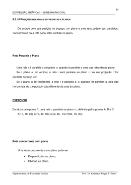 89 De acordo com sua posi&ccedil;&atilde;o no espa&ccedil;o, um plano e uma reta