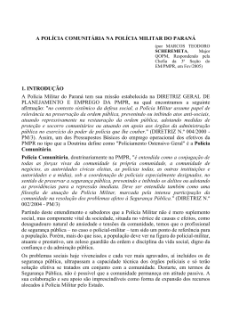 A Pol&iacute;cia Comunit&aacute;ria na Pol&iacute;cia Militar do Paran&aacute;